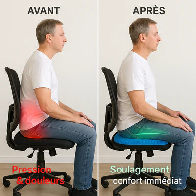 Coussin de siège médical + housse protectrice antidérapante