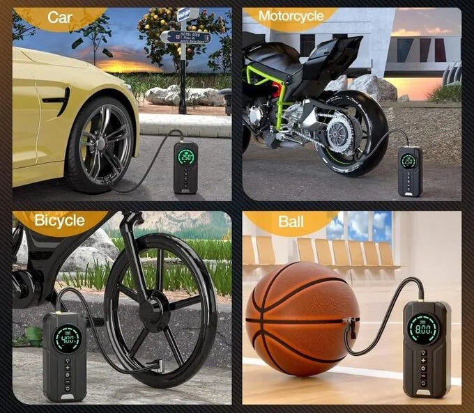 Démarreur d'urgence portable 4 en 1 avec compresseur d'air Pro 🎁